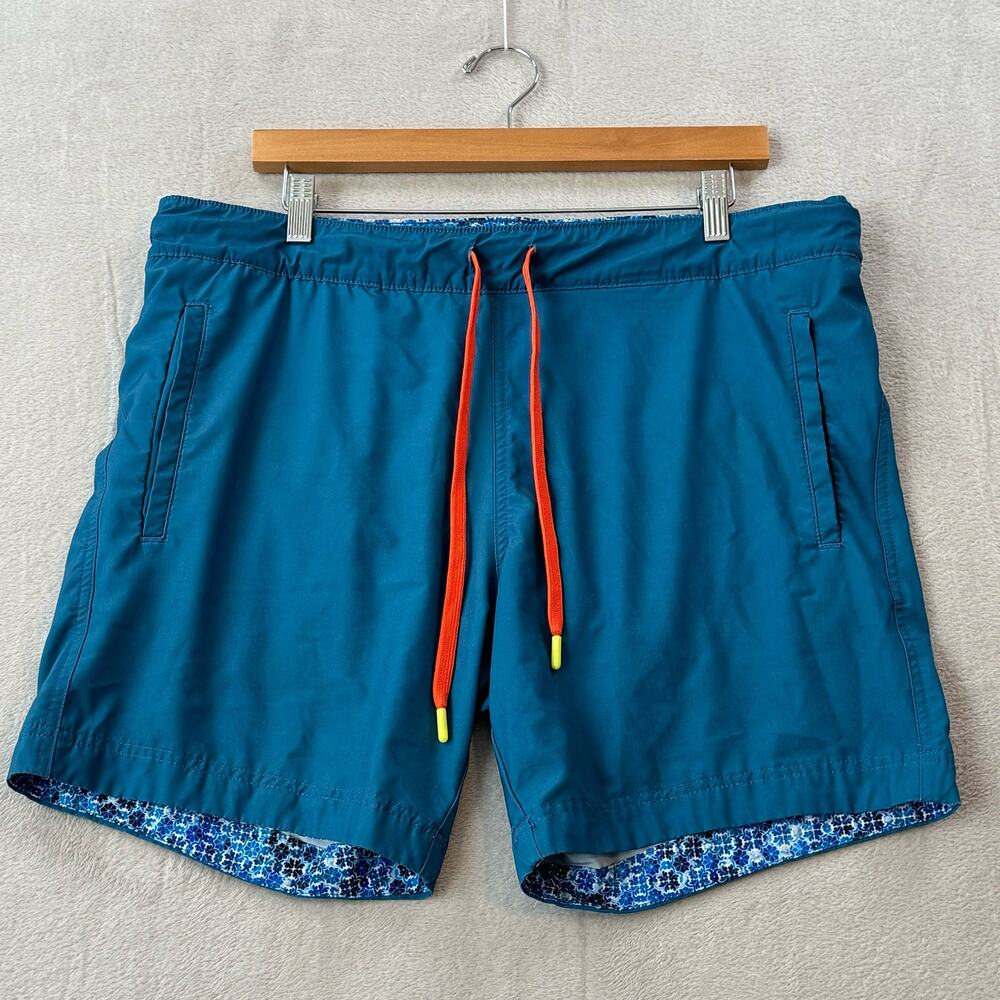 Robert Graham Men's Size 36 Classic Fit Blue Swim Trunks Swim Shorts Surf Board